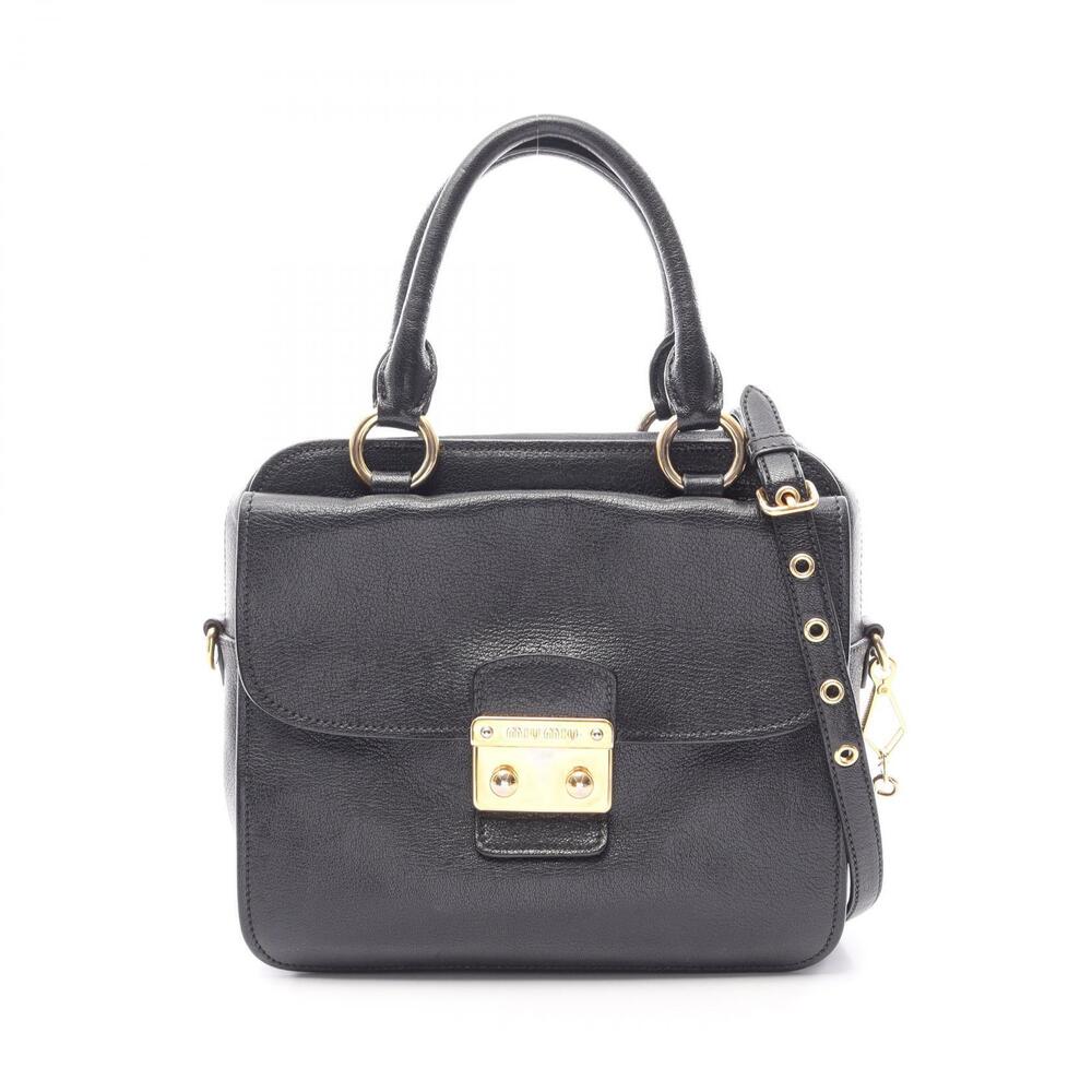 Miu Miu Handbag Leather Bag Black